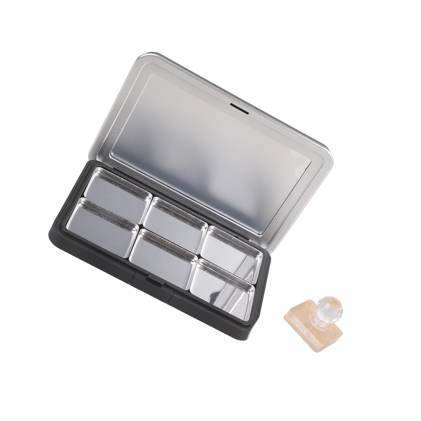 Limtula Sturdy Empty Makeup Palette with Glasses Securely Holds Eyeshadow Blushes Pans Thin and Portable Design Portable Makeup Case