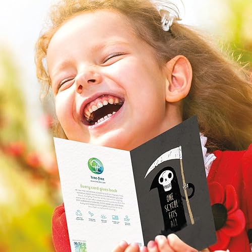 Miniatura 7 de Tree-Free Greetings - Tarjetas de Halloween - Diseños artísticos - 8 tarjetas surtidas + sobres a juego - Hecho en Estados Unidos - Papel 100%