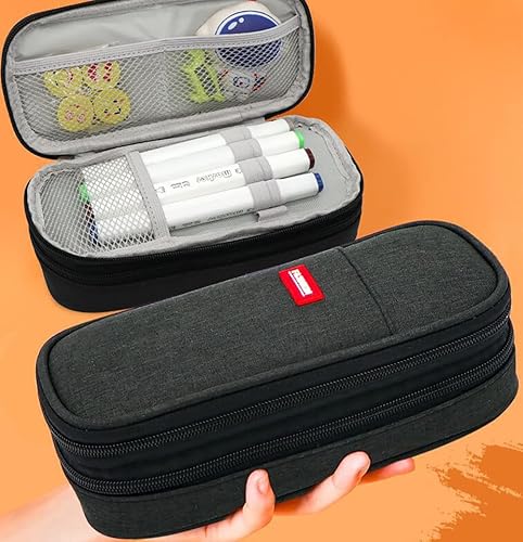 Miniatura 3 de Estuche para lápices Oficina Colegio Escuela de Alta Capacidad Bolsa de Lápiz Titular Caja Organizador Negro