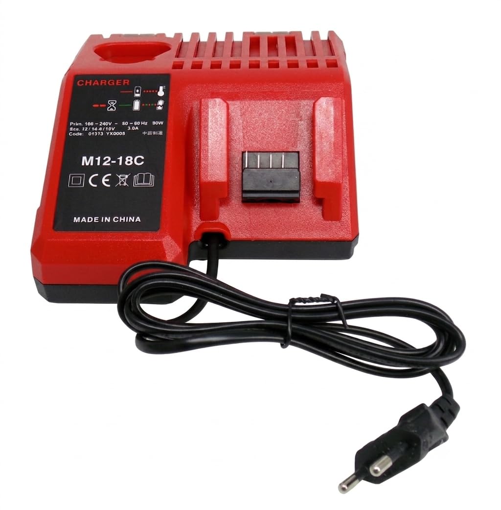 Pack de 2 baterías M18 de 5,0 Ah y cargador rápido para Milwaukee 18 V iones de litio, repuesto para batería Milwaukee M18 48-11-1850, 48-11-1840, 48-11-1860, 48-11-1828, se adapta a herramientas de