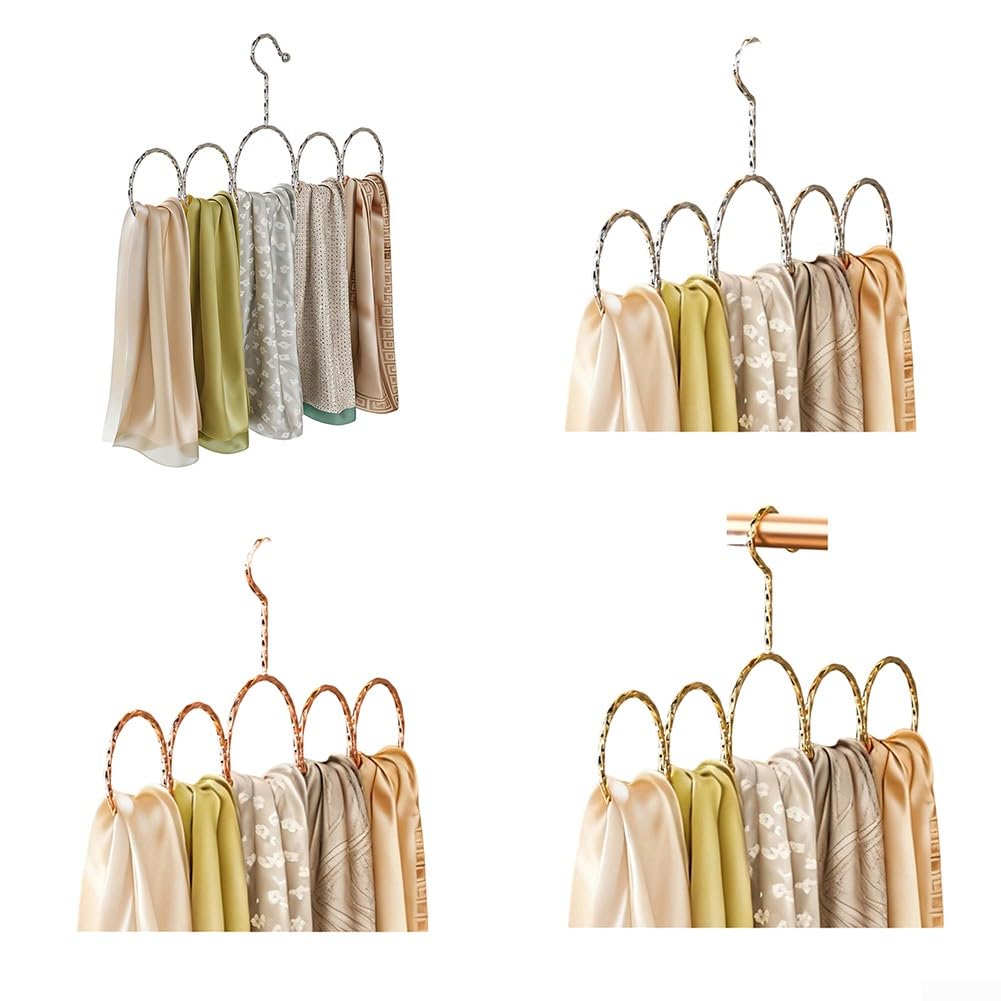 Schal-Organizer, Schalständer, Gürtelkragen, Strumpf, Mantel, Kleiderbügel, multifunktional, Haushalt, Schal, Organizer, Kleiderschrankhalter (2 x Silber)