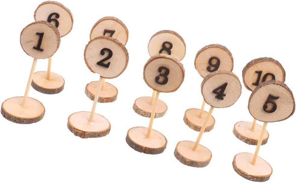 ACRA Complete Set Inlaid 1-10 Wedding Table Numbers Raw Freestanding Timber B e