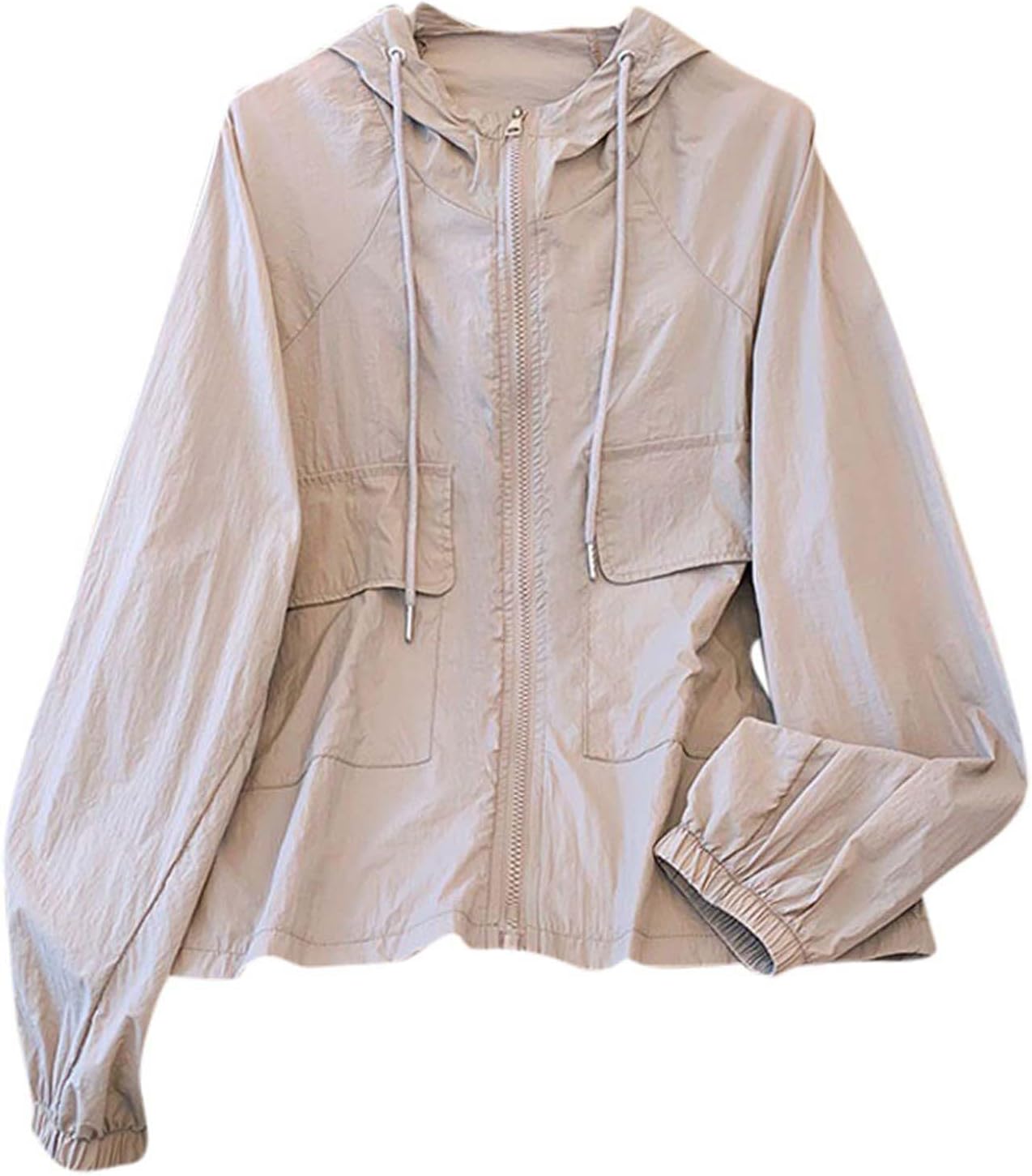 White UPF 50+ Sun Protection Loose Jackets for Women Fashion Lightweight Long Sleeve Athletic Workout Coats