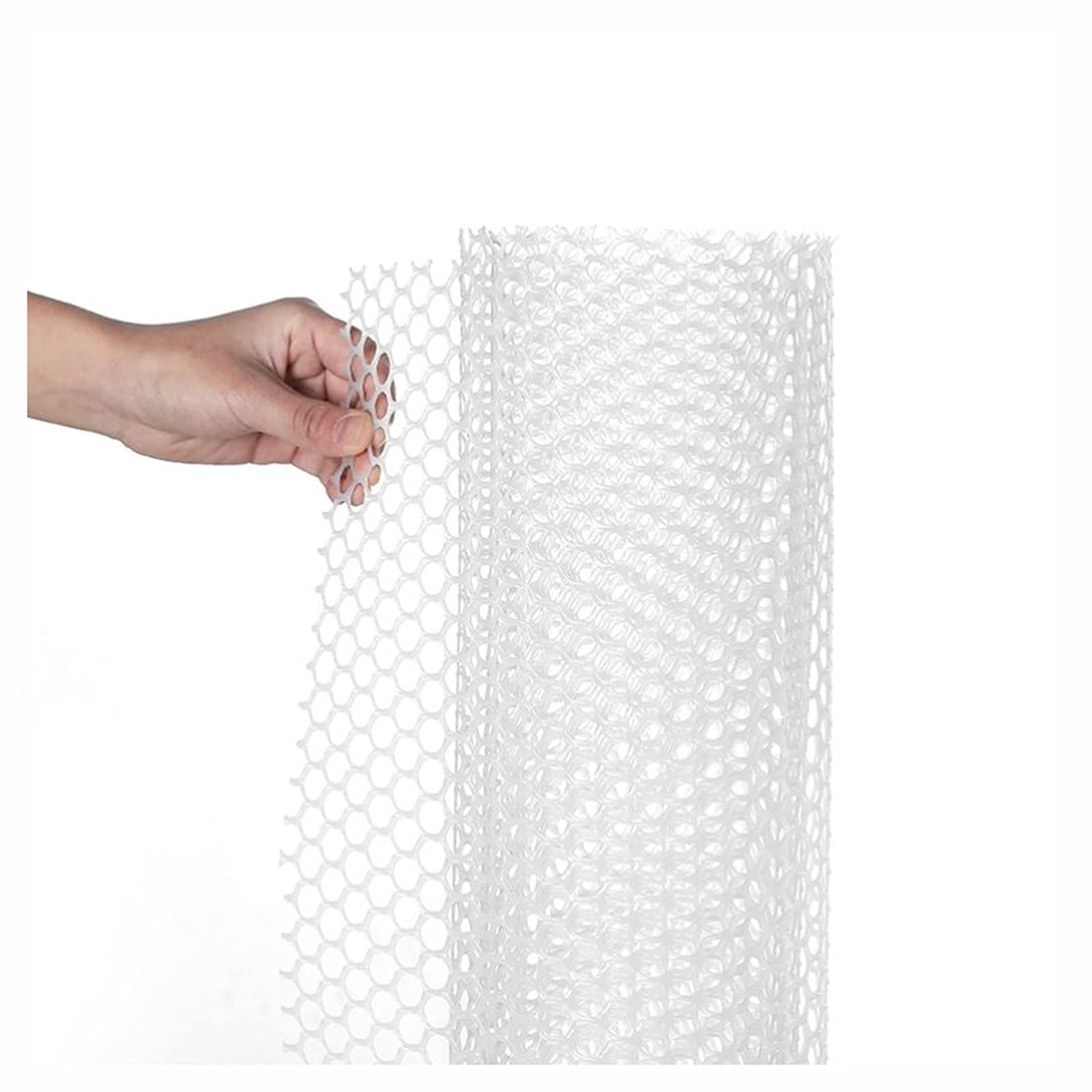 LIQICAI Decorative Garden Fence, Outdoor Plant Fences Soft Plastic Hollow Lattice Fencing for Farm Animal Balcony Highway, White, 5 Size (Color : 1.8cm, Size : 1mx50m)