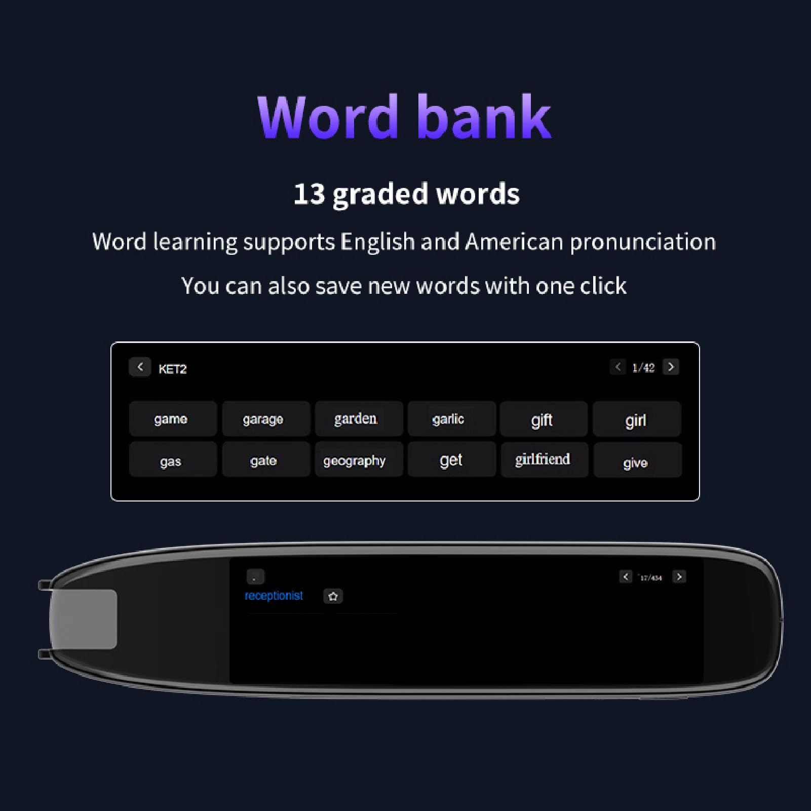 Voice -Übersetzer -Gerät, Scan -Lese -Stift 3.7 '' Touchscreen 142 Sprachen Online Offline -Übersetzung, Sprachausgabe, AI -Engine, 8h Ideal für Geschäft, Lernen, Lesen