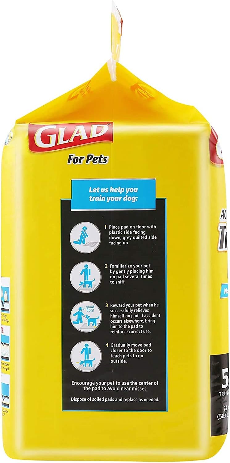 Glad for Pets Black Charcoal Puppy Pads, 50 Count - 2 Pack | Puppy Potty Training Pads That Absorb & NEUTRALIZE Urine Instantly | New & Improved Quality Puppy Pee Pads