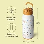 BOTTLE BOTTLE 32oz Insulated Water Bottle Stainless Steel Sport Water Bottle with Straw Dual-use Lid Design for Gym with Pill Box (Stellar Pop)