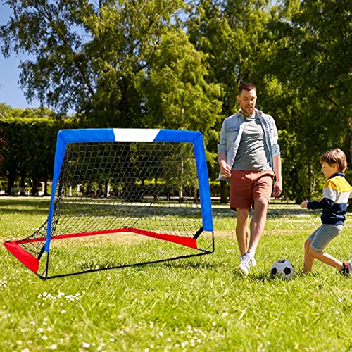 L Runnzer Soccer Goals, Portable Soccer Goal For Backyard For Kids, Pop Up Soccer Goal, Kids Soccer Nets Set Of 2 With Carrying Case, 4' X 3' #TOP6