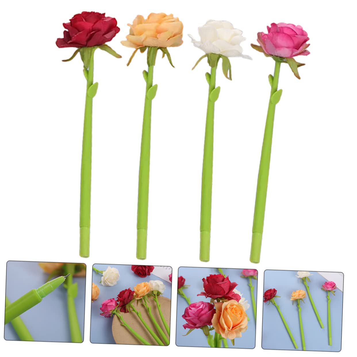 Operitacx 20pièces Stylos à Rose Stylos Décoratifs Forme De Fleurs Pour Écoles Et Bureaux Pour Et Décoration De Bureau
