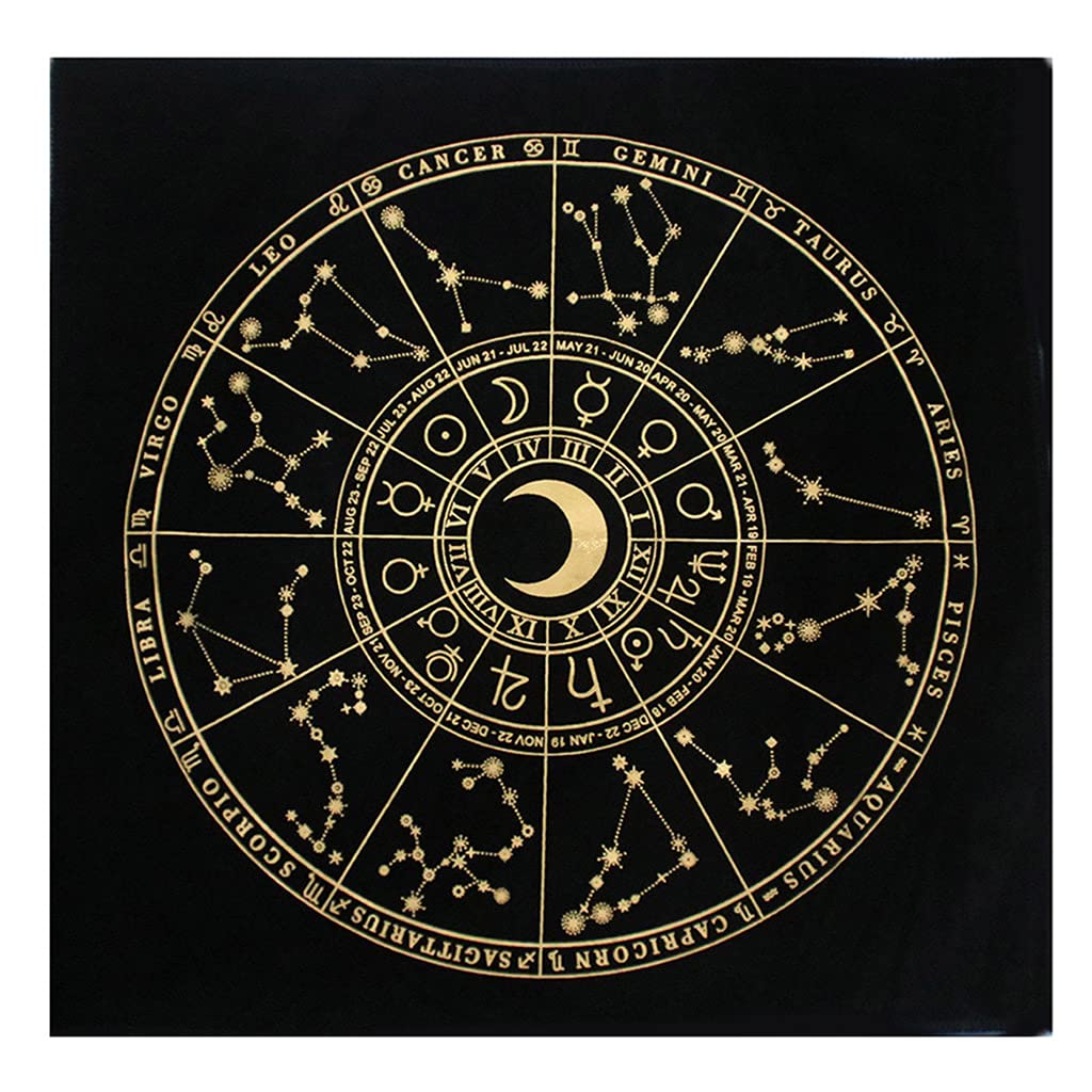 Bydezcon Square Pendulum Divination Altar Tablecloth Board Game Tarot Pad Rune Table Cloth Astrology Oracles Board Game Mat Tarot Card Mat