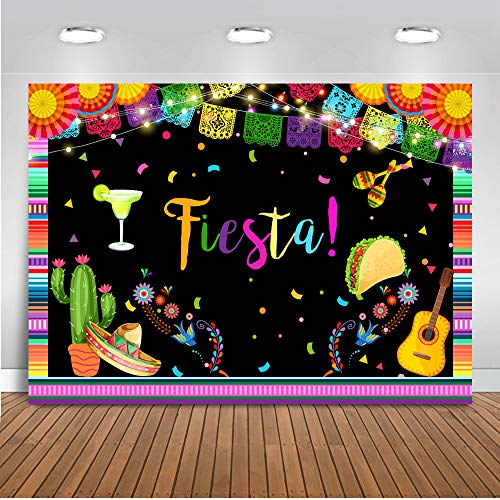 Mocsicka Fiesta Backdrop 5x3ft Mexican Fiesta Theme Birthday Baby Shower Photo Backdrops Cinco De Mayo Festival Party Decorations Banner Photography Background