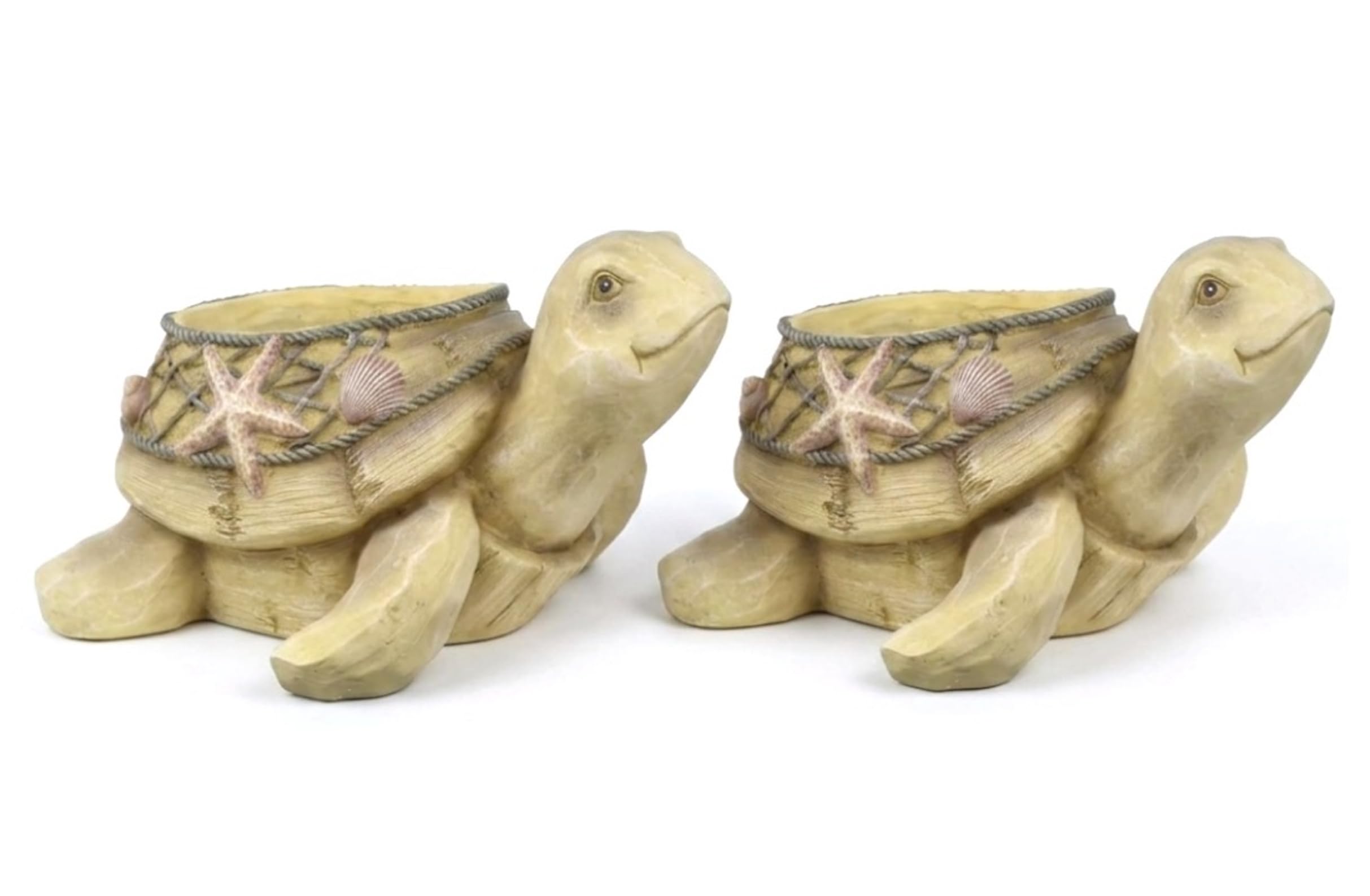 Pots de fleurs tortue nautique aspect bois extérieur intérieur 35 cm de large