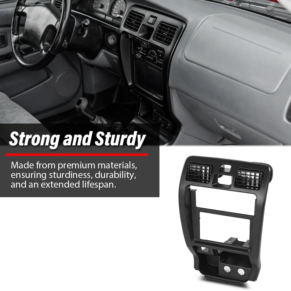 Center Dashboard Radio Climate Control Bezel, Fit Toyota 4Runner 1999 2000 2001 2002, Dash Panel Cover, Black