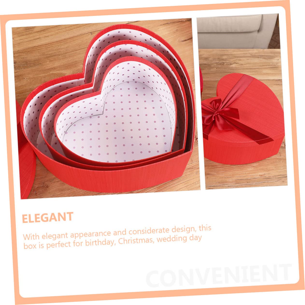 SOLUSTRE 3stücke Herzform Geschenkbox Teiliges Romantische Aufbewahrungsbox Für Valentinstag Hochzeit Geburtstage Hochwertiger Karton Stabil Und Wiederverwendbar