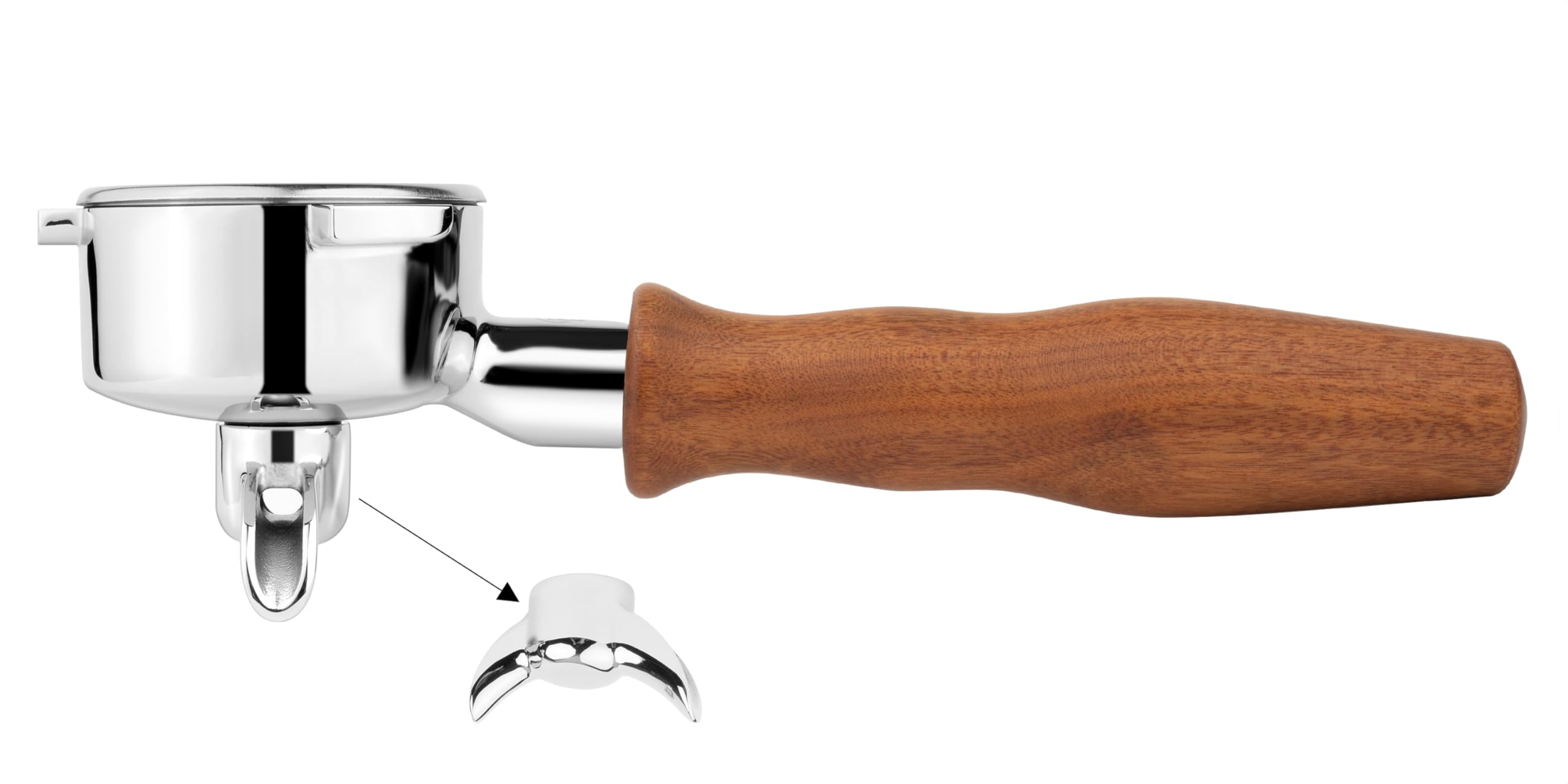 LILQ 54mm Spouted Portafilter Compatible with Breville Barista Express, Barista Pro, Bambino, and More โ 18-20g basket included (Rosewood, 54mm Double Spouts) โ image 1