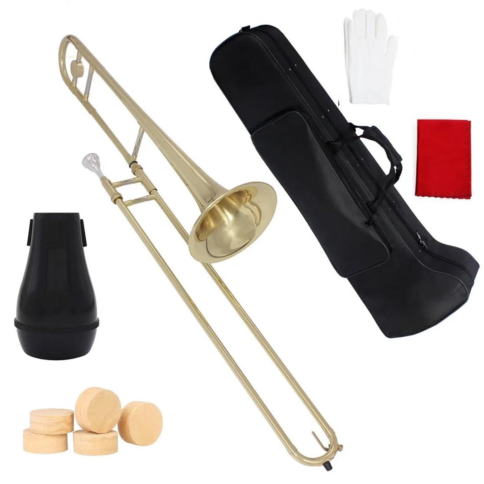 Instrumentos De Trombón Trombón Tenor Alto Latón Bb Tono B Instrumento De Viento Plano Con Accesorios Boquilla Cuproníquel(Alto Trombone)