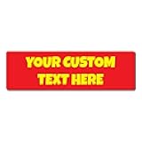 Custom Bumper Sticker | Customizable Bumper Sticker | Multiple Sizes and Quantities | 20 Fonts | 10 Background Colors | Easy to Personalize (10-Inch by 3-Inch, Red)