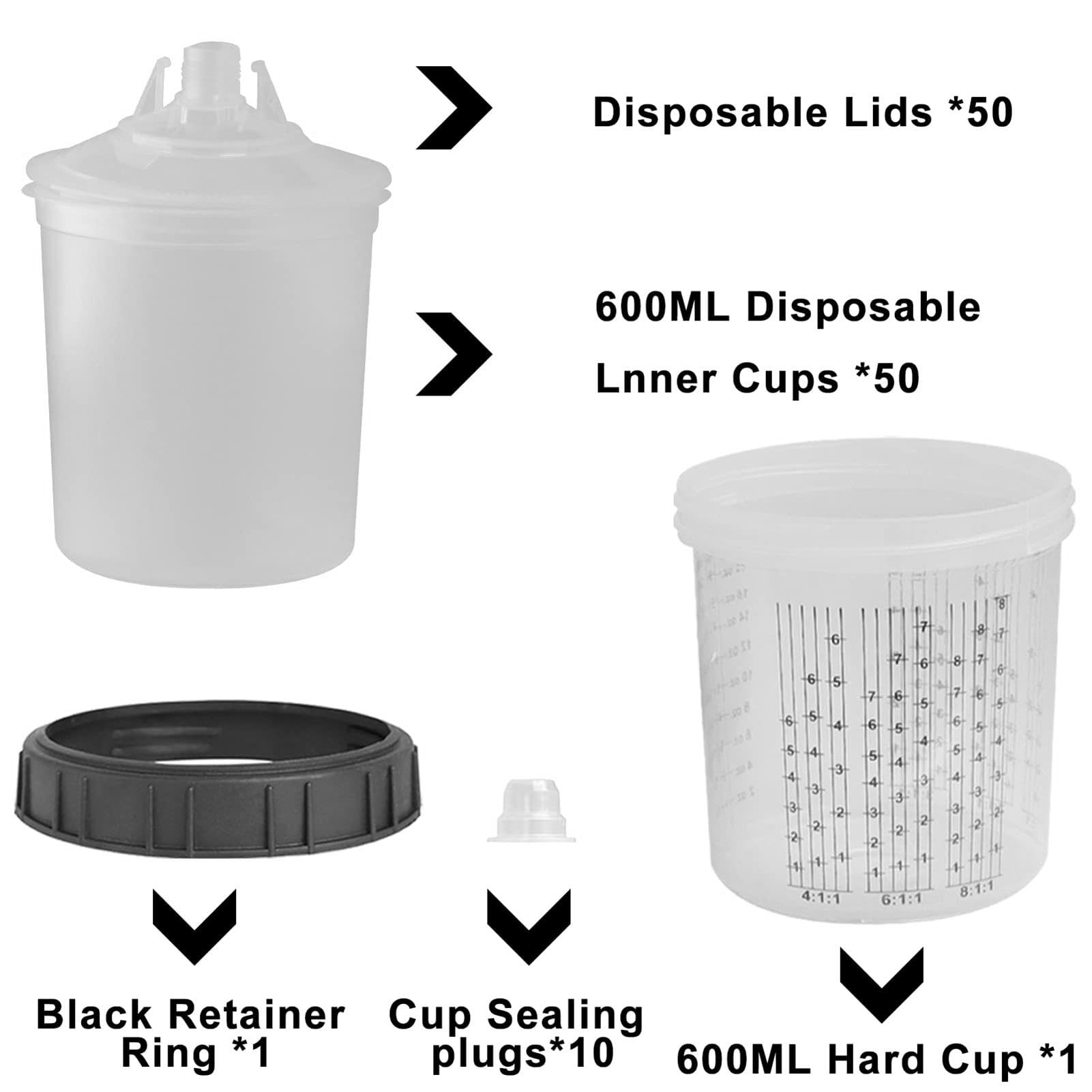 Tasses à mesurer de Peinture – Récipients de mélange de Peinture – Mesure