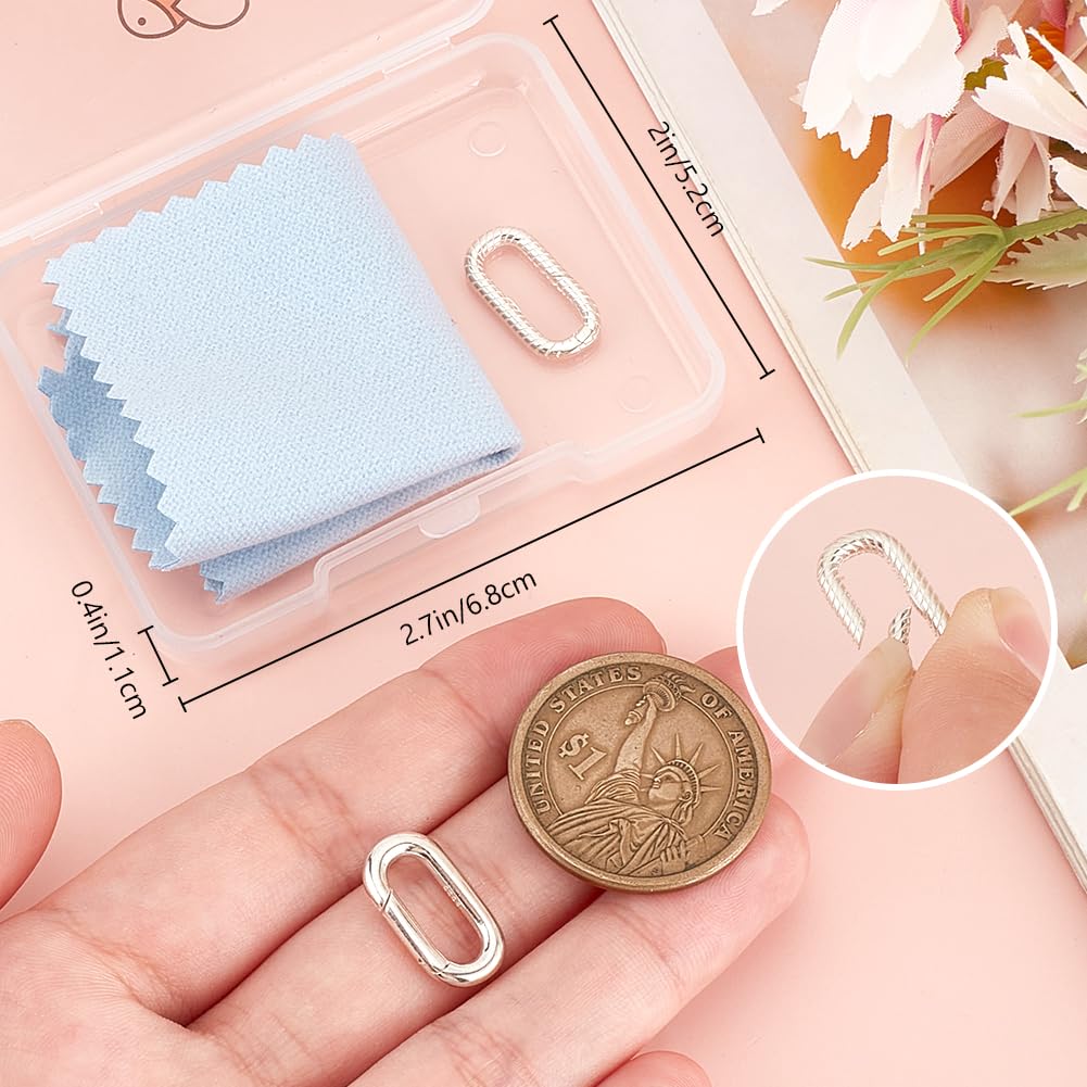 Beebeecraft 1 Doos 2 Stks Lente Ovale Ring 925 Sterling Zilver