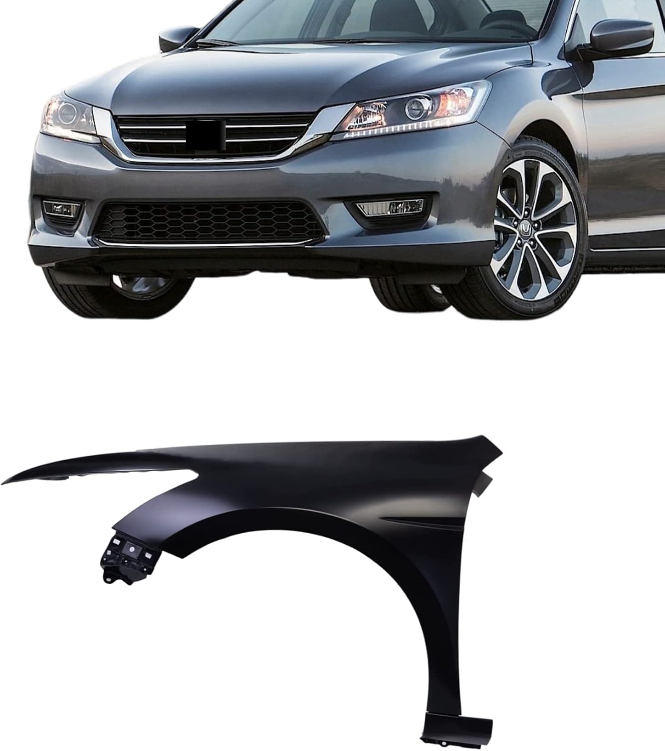 CarPartsDepot Front Quarter Panel Left Driver Side Fender Compatible With Honda Accord 4-Door Sedan 2008-2012 HO1240173