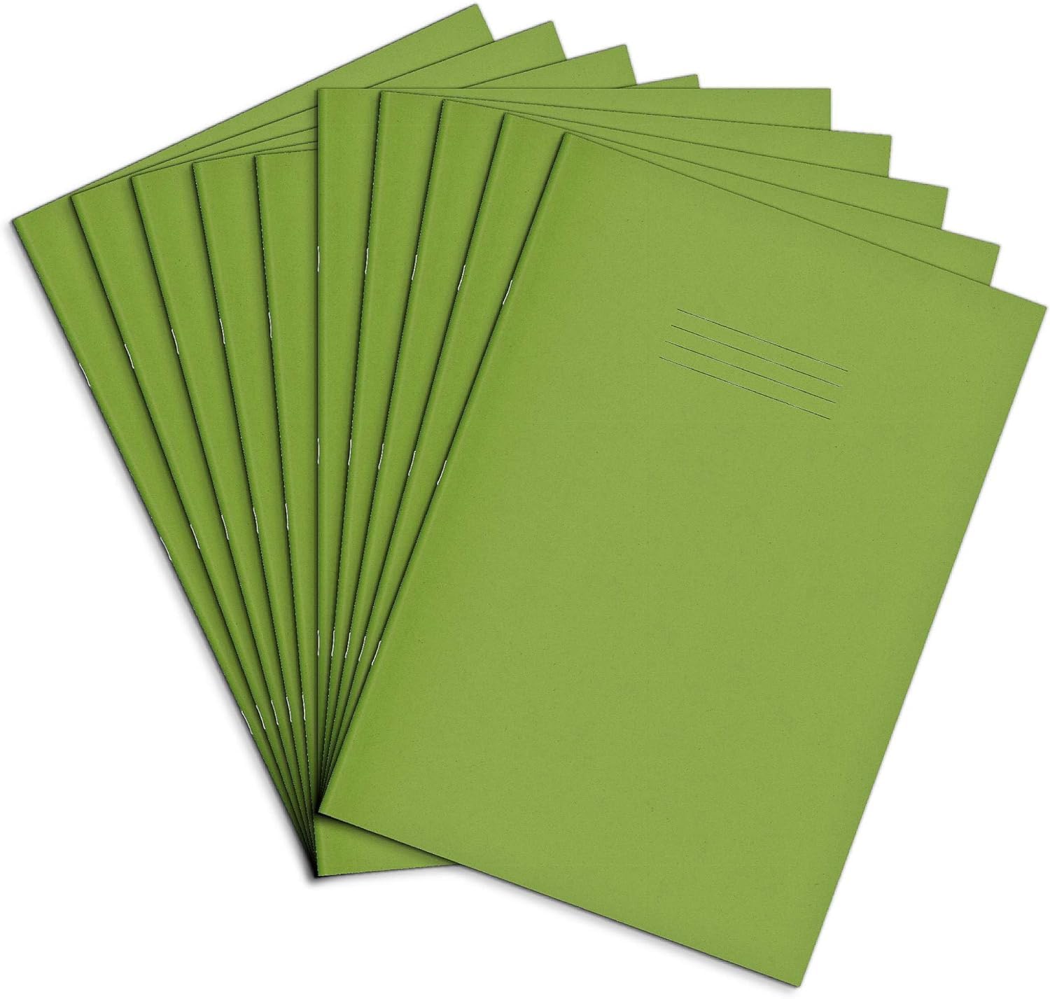 Rhino Oversized Exercise Books, 40-Page / 8mm Lined Paper Notebook, 100-Pack, 13 x 9 Writing Book, Office & School Stationery Supplies, Light Green