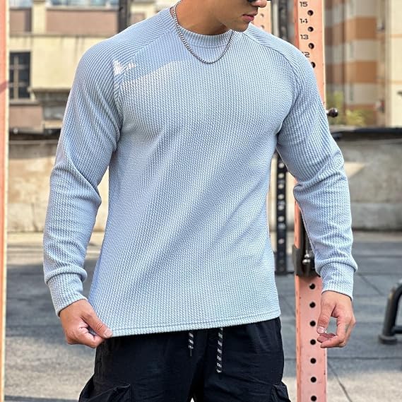 Image of Men's Stripped Full Sleeve Polycotton T-Shirt| Comfortable, Breathable, Lightweight & Stylish