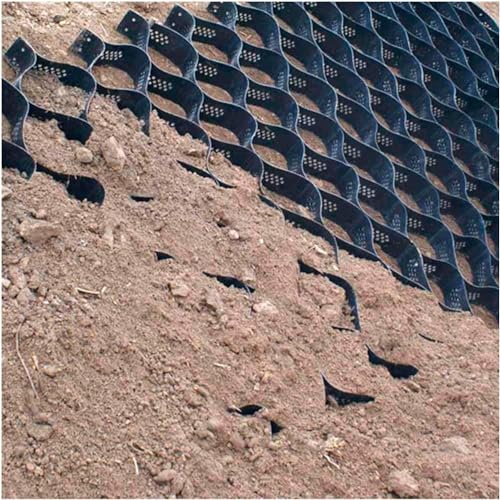 Géogrille de sol et stabilisateur de gravier pour remblais extérieurs