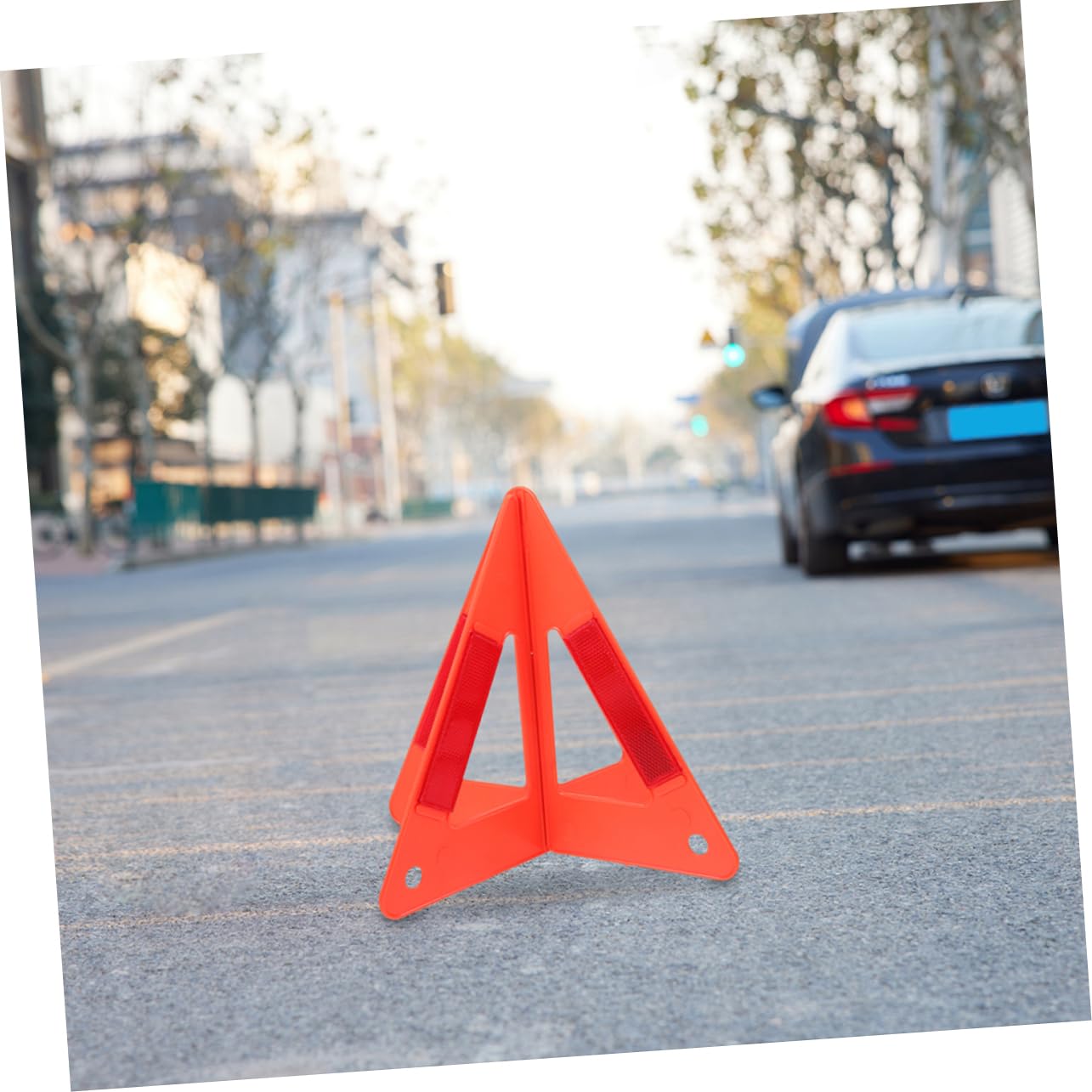 GLEAVI Segnale di Avvertimento per Auto Triangolo di Segnalazione Segnali di Avvertimento Triangolari Triangolo di Emergenza Triangoli per Camion Rosso Plastica