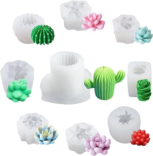 Moldes de silicona para velas suculentas, moldes de cactus suculentas para hacer velas, resina y jabón, moldes novedosos para regalos de recuerdo