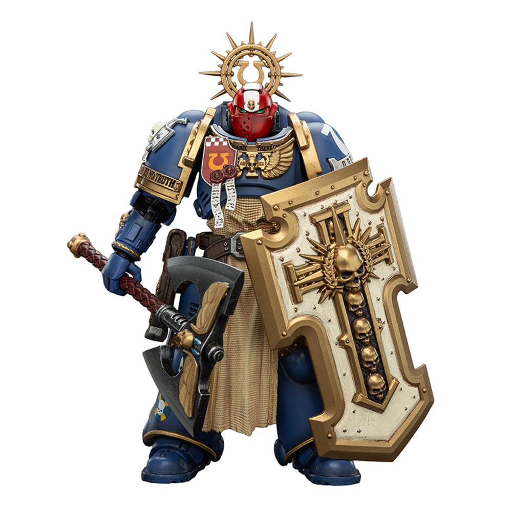 JOYTOY Warhammer 40K Spacemarine Ultramarines Metaurus with Power Axe, Stormshield and Plasma Pistol 1/18 Collectible Action Figure — image 1