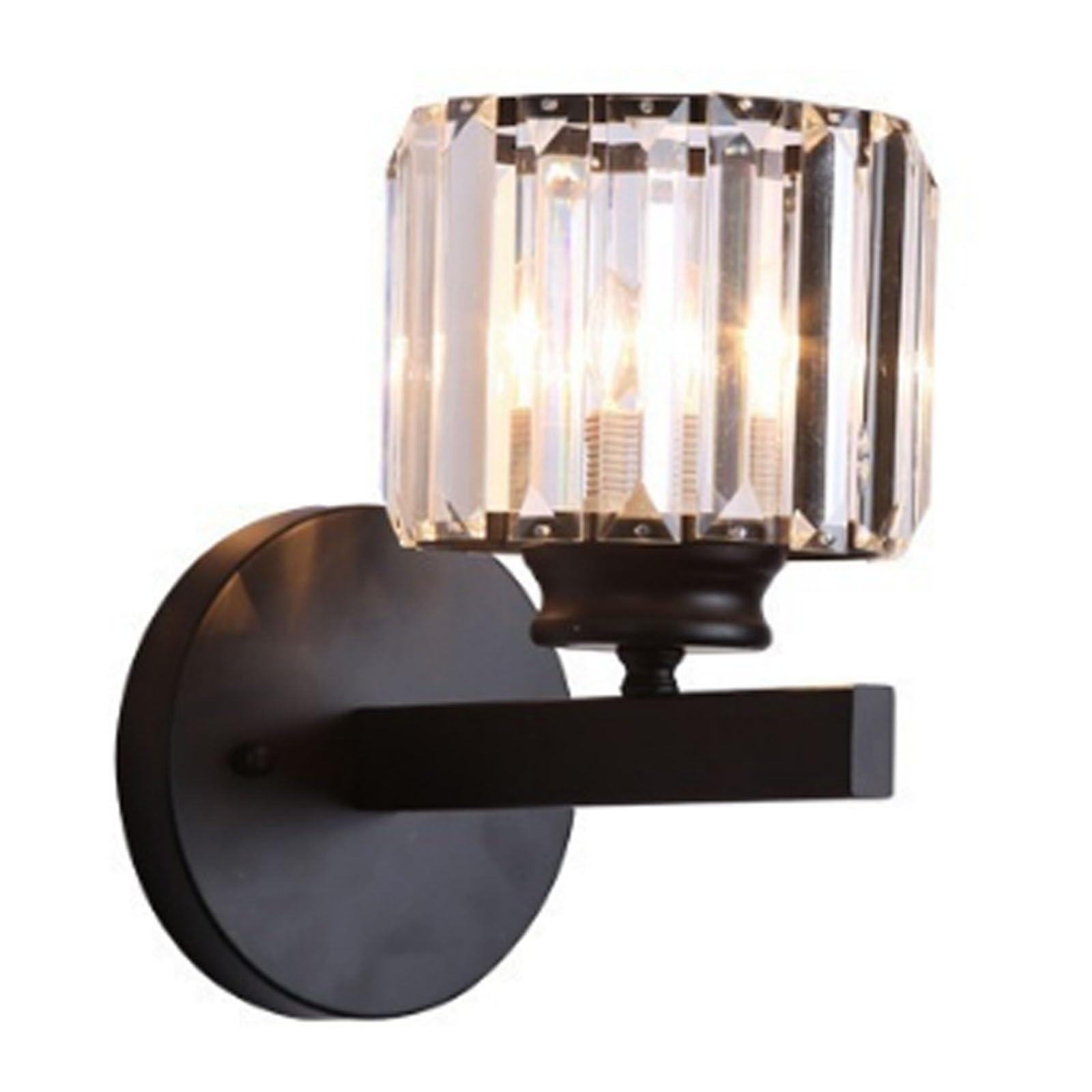 FZQSXAZU Wall Lighting Fixtures,Wall Sconces lights,Bathroom Vanity Glass Lamps,Small Lights for Living Room Bedroom Hallway Over Mir(Color:Black Round)