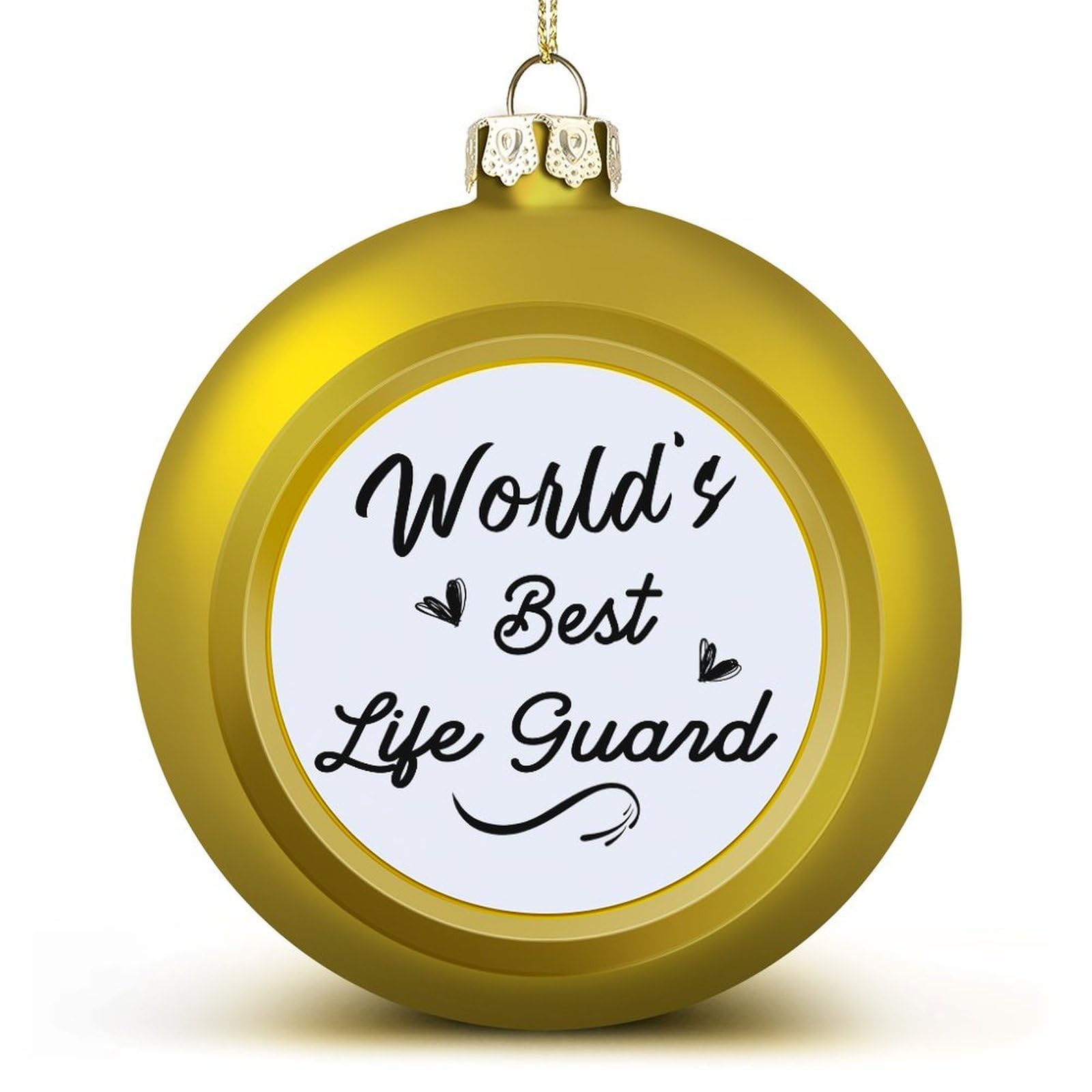 Yelolyio World's Best Life Guard Xmas Balls Ornaments Life Guard Gift Christmas Decorations Tree Balls For Holiday Wedding Party Decoration, Xmas Hanging Balls Tree Decorations