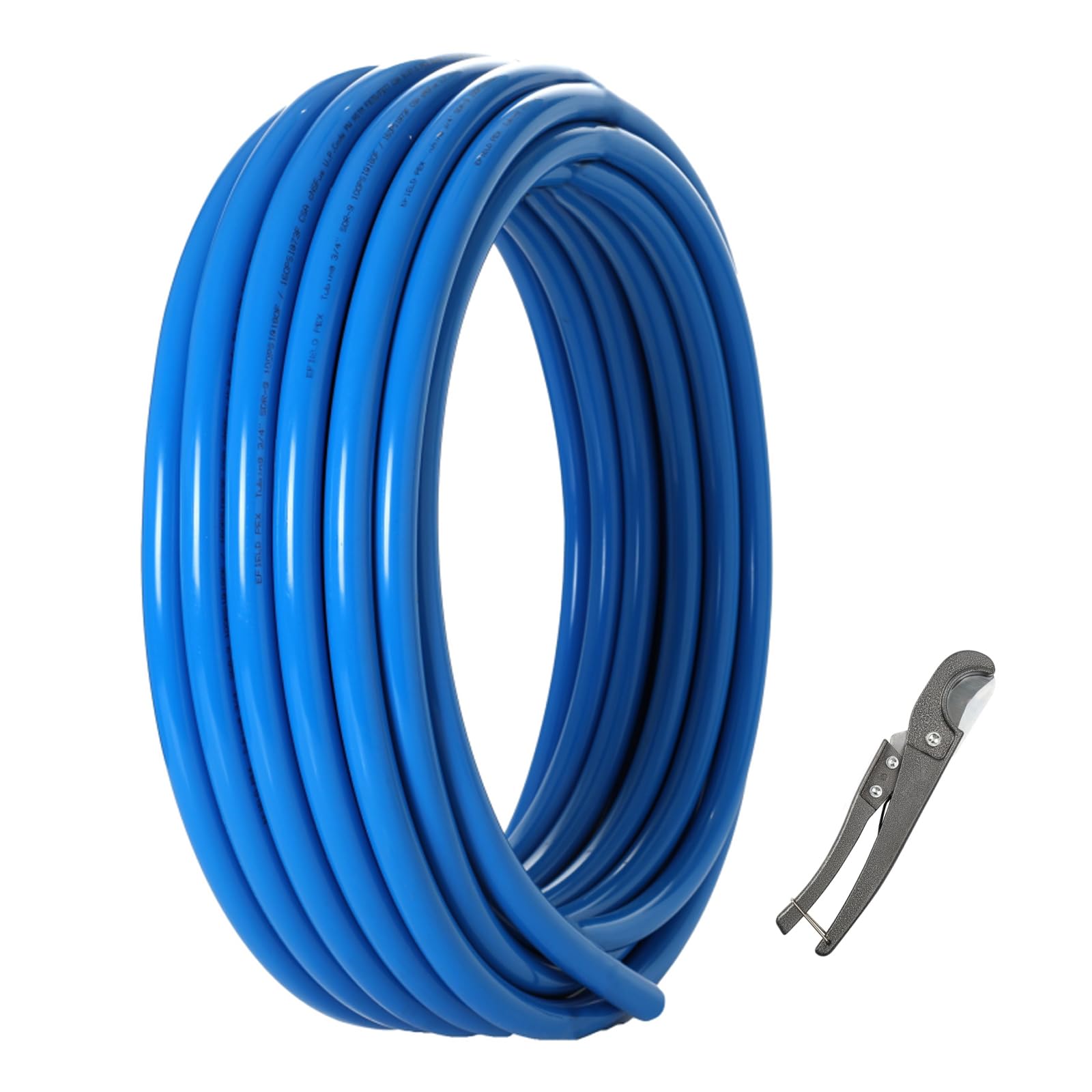 1/2 Inch PEX-B Pipe/Tubing, 1 Blue Roll x 100 Feet Length PEX Tubing Pipes, for Potable Hot/Cold Water Plumbing Application, with Pipe Cutter