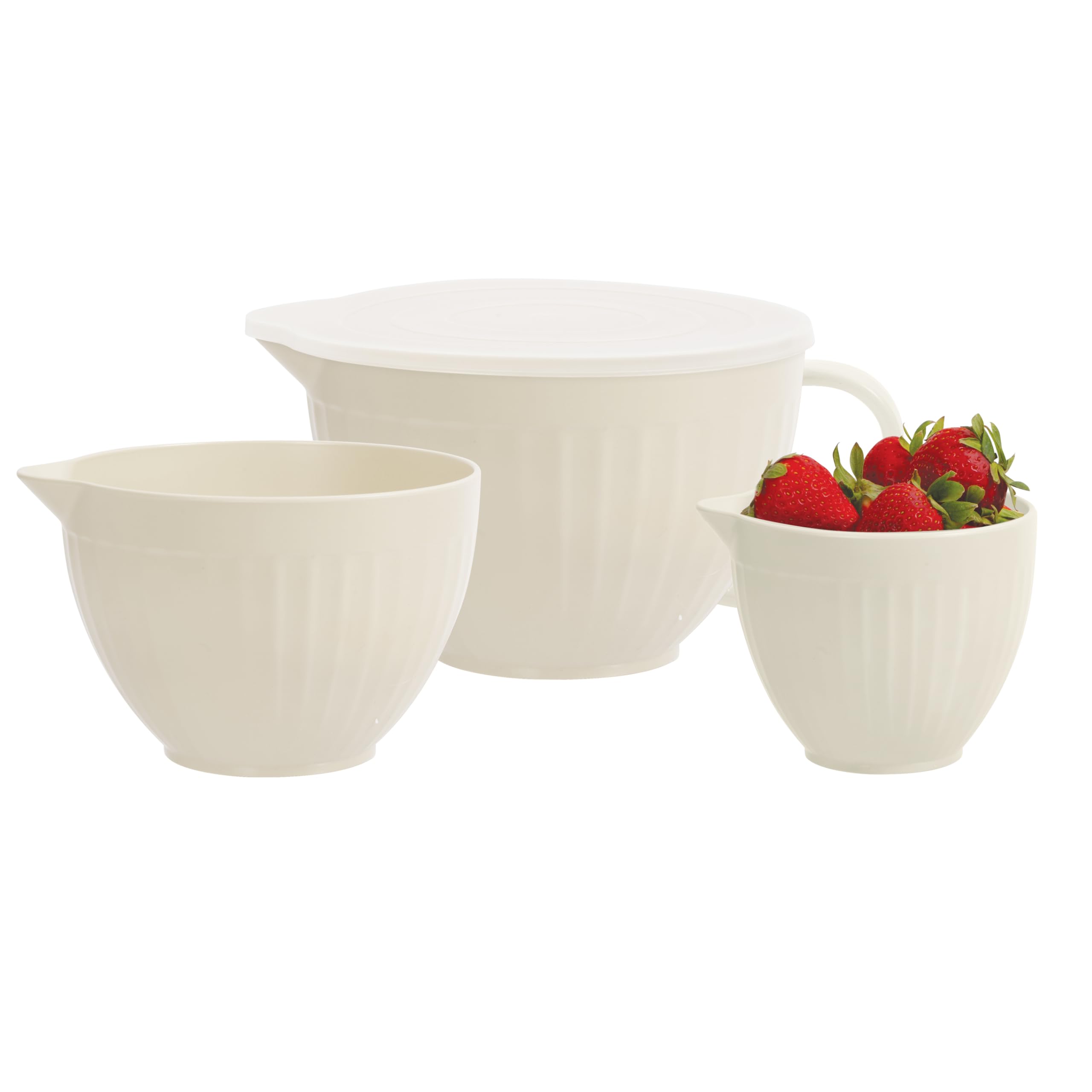 Amazon.com: Oggi Set of 3 Mixing Bowls with Pour Spout - Nested