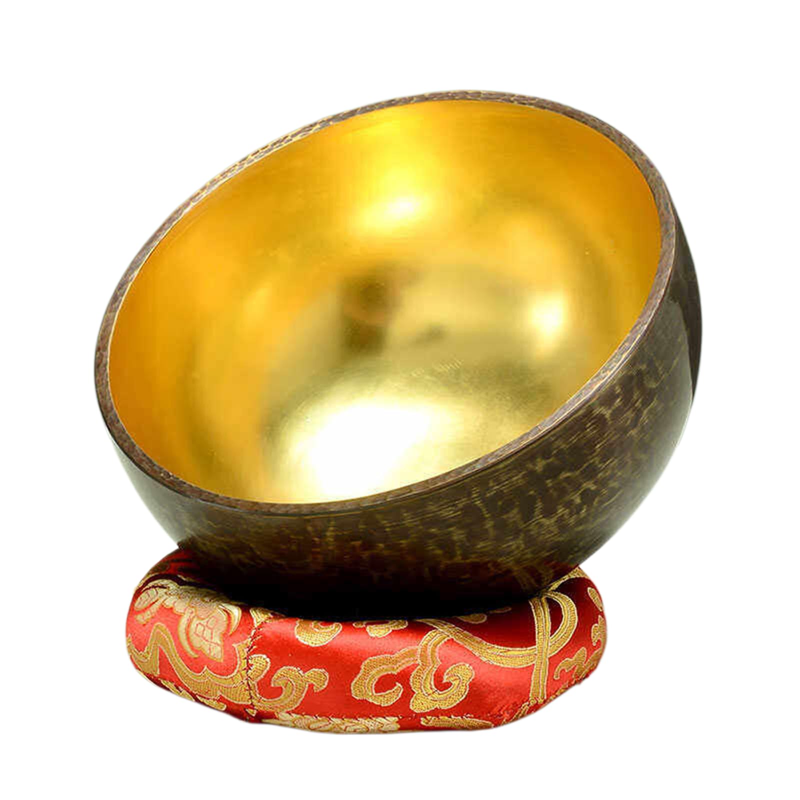 Set di campane tibetane – facile da suonare per principianti – con cuscino in seta e mazzuolo, regalo per meditazione e guarigione del suono (24 cm)