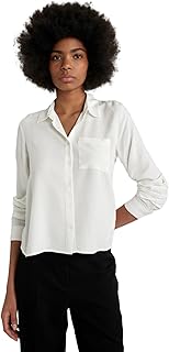 بلوزة توب أنيقة من نسيج محبوك بقصة عادية وياقة قميص وأكمام طويلة للنساء ديفاكتو موديل W3614AZ