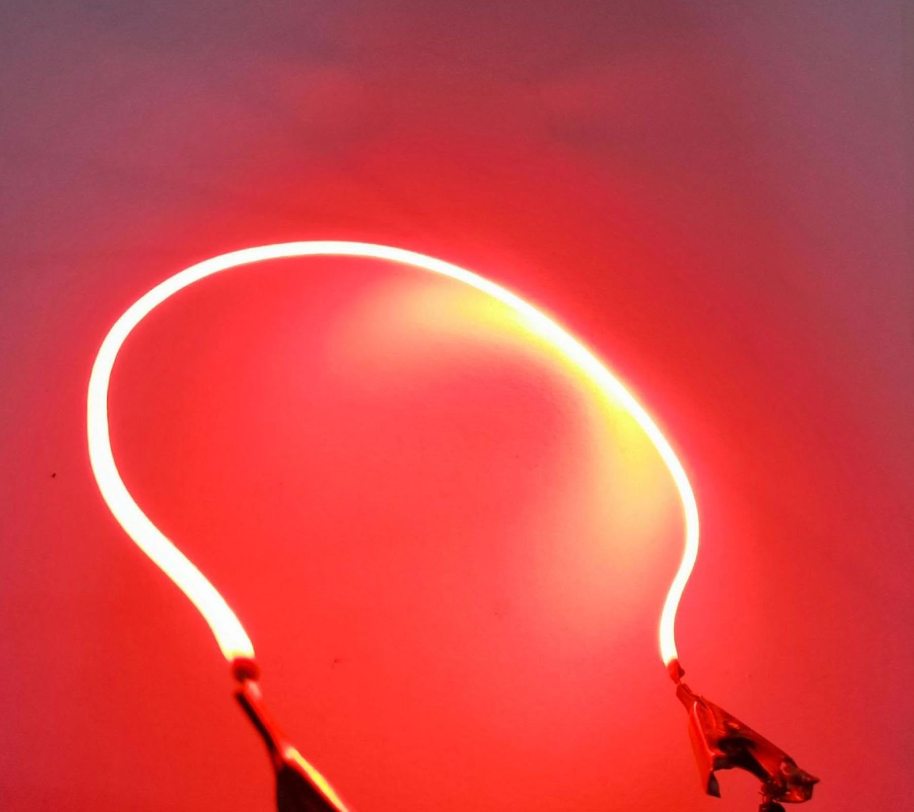 QIROGKC 3V Flexible LED Filament Strips - Multi-Size (38mm-460mm) & Multi-Color FPC Soft Filament, 2200K Warm/6500K White/RGB, DIY Decorative Lighting Redlight 300mm