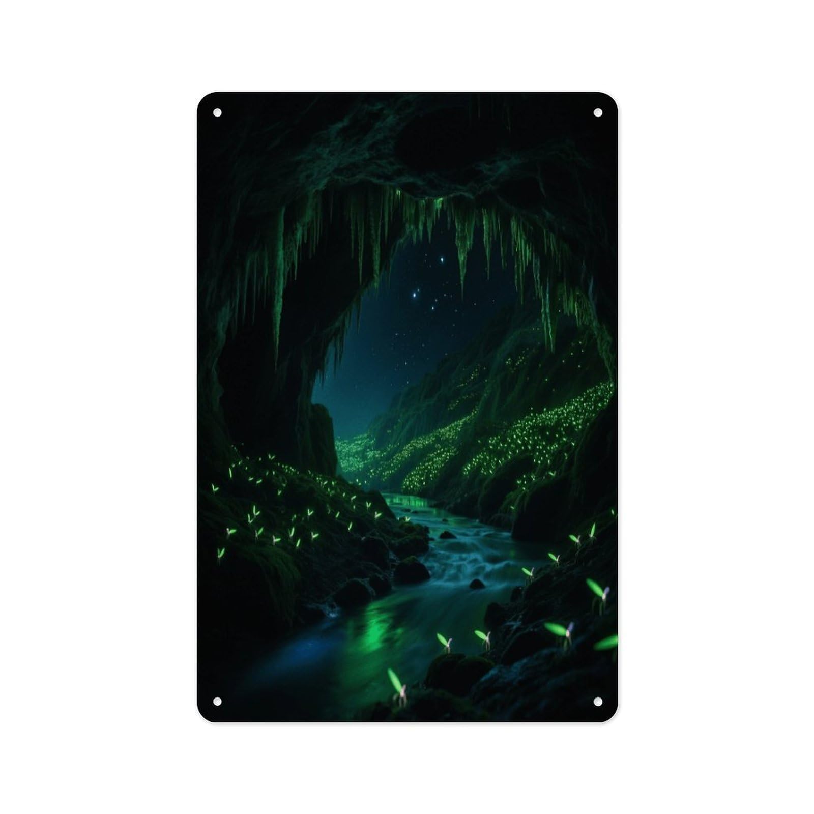Fekiloot Style Glowworm Cave Wall Decor Metal Signs Tin Signs Poster