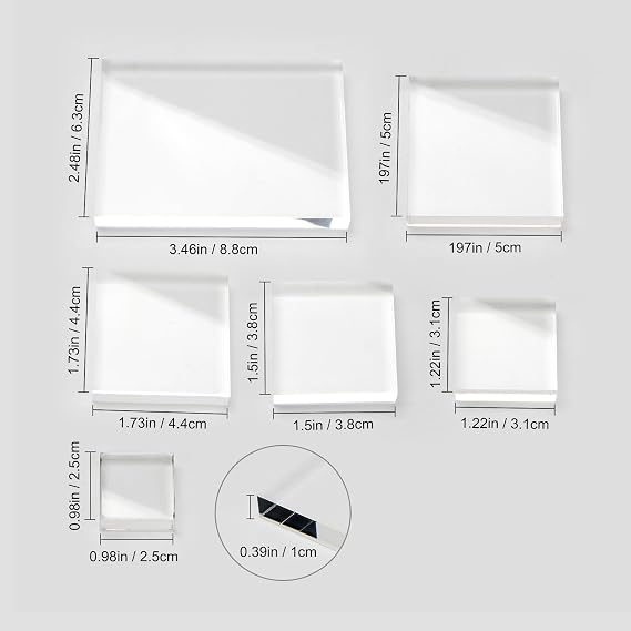 6 Pcs Clear Acrylic Rectangle Blocks for Display