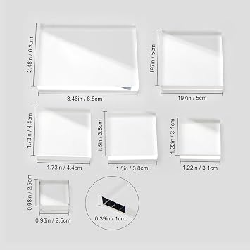 6 Pcs Clear Acrylic Rectangle Blocks for Display