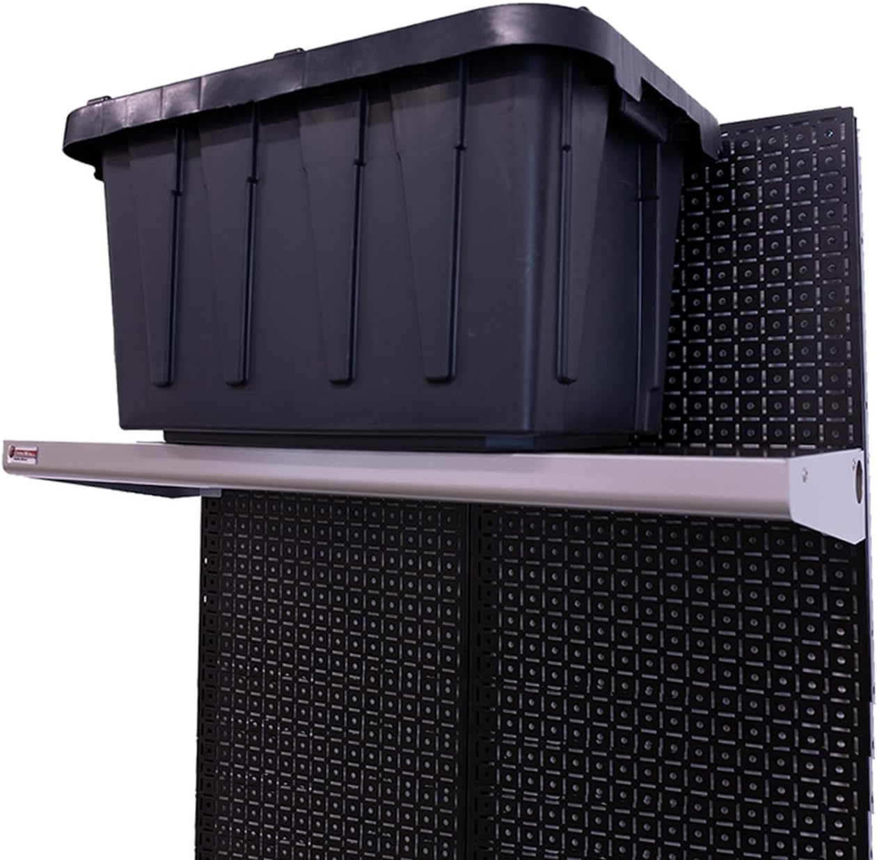 OmniWall Top Shelf 12" x 32" - Heavy Duty Metal Shelf with Bullnose Front, Secure OmniClips, and 36 Powder-Coated Finishes (Silver)
