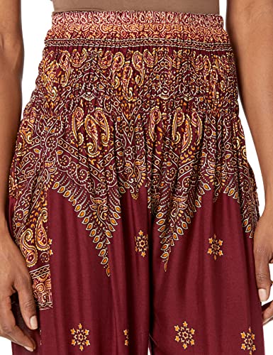 Lannaclothesdesign Harem Calças femininas de cintura alta boêmias para ioga com bolsos - Roupas Boho