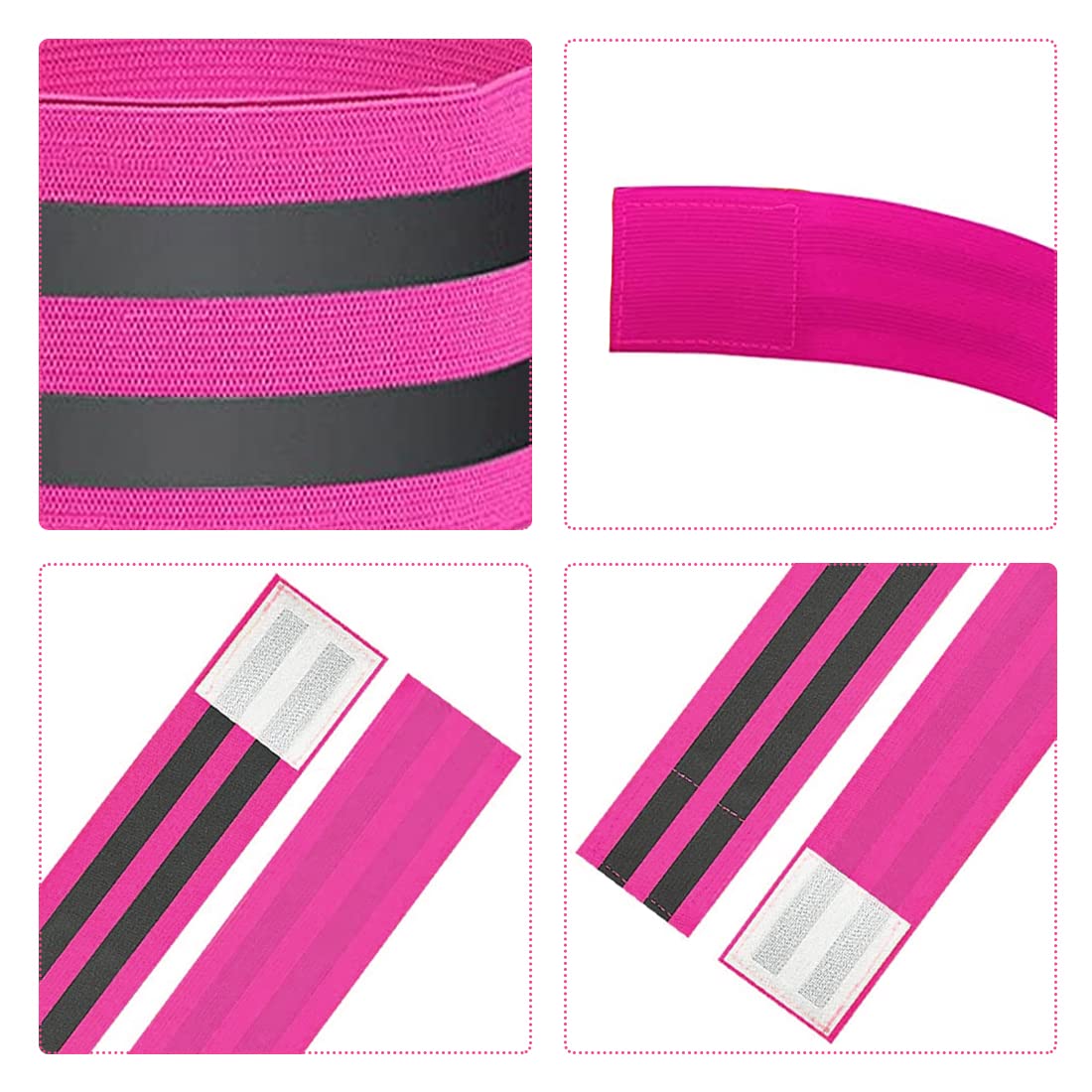 Hitopin 4PCS Regolabile Gilet Catarifrangente+4PCS Braccialetti di Riflettenti+4PCS Bracciale