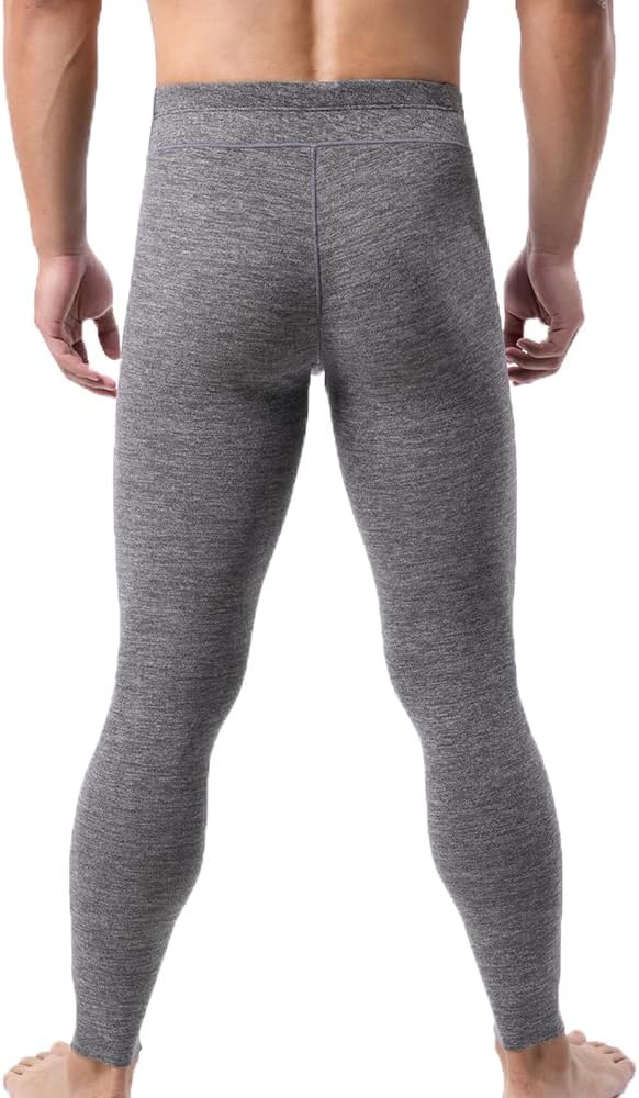 Men Thermal Underwear Bottoms Long Johns Fleece Lined Thickened Warm Leggings Base Layer
