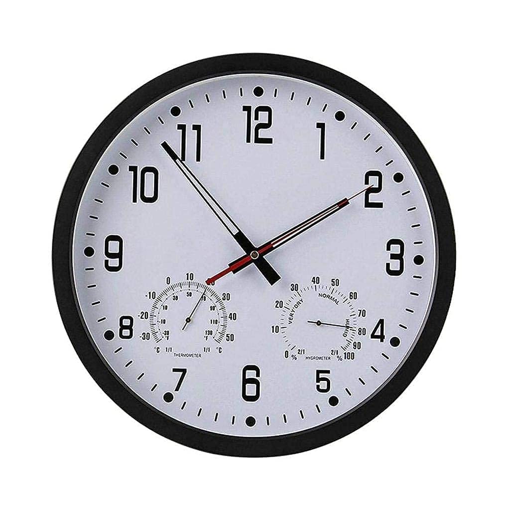 MYUYEE Garden Clocks Outdoor Waterproof, Precise Mute Ornament with Temperature and Humidity for The Garden Wall Mounted, B,A (A)