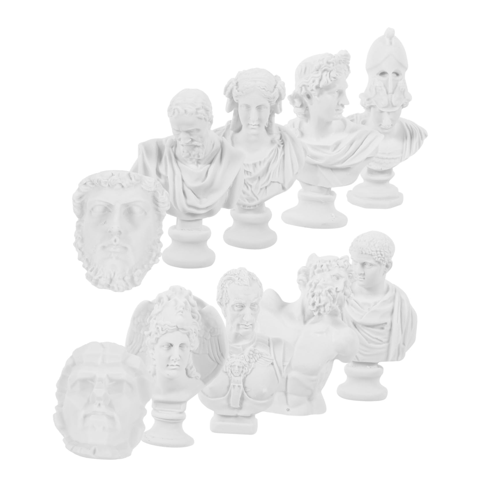 Gogogmee 10Pcs Mini Bust Sculpture Figurines for Home Decor Aesthetic Statue Ornaments Elegant Miniature Art for Living and Art