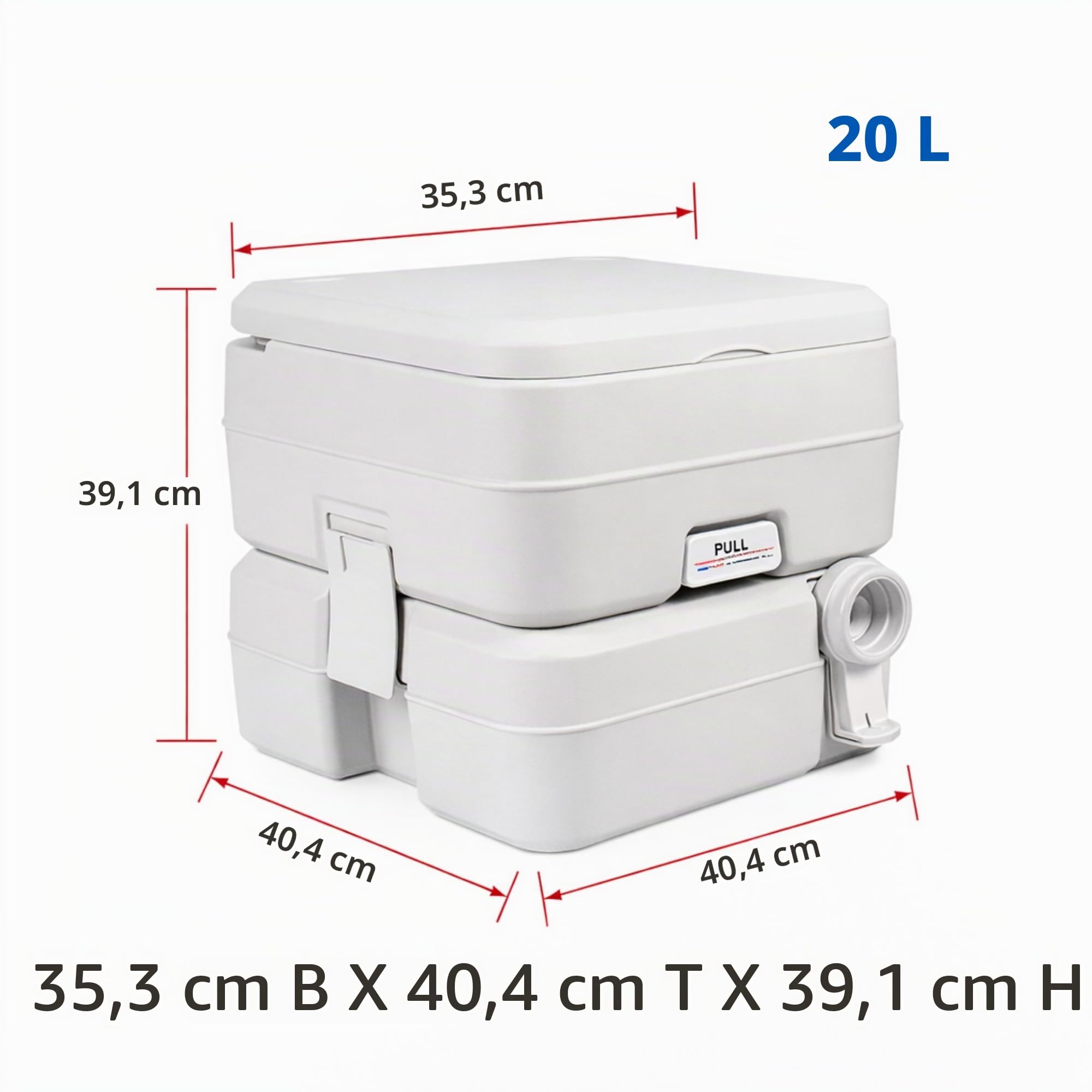 Seaflo multifunktionale, tragbare Toilette mit einem Fassungsvermögen von ca. 24 l, große Kapazität für Camping, Wohnmobil, Boote und mehr