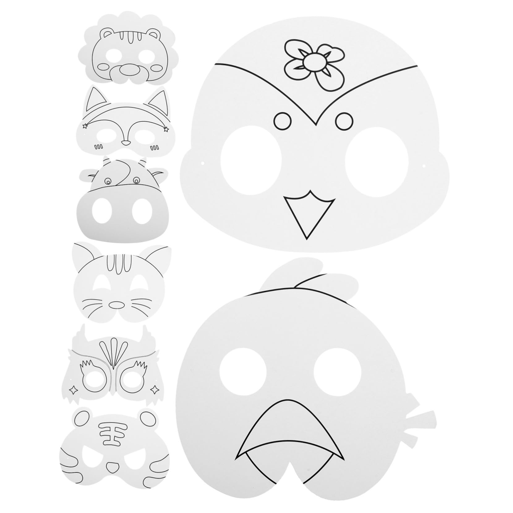HEMOTON 5 Set Maschera Vuota Da Colorare Maschere Graffiti Fai Da Te Vuota Maschere Per Fai Da Te Kit Per La Creazione Di Maschere Maschera Di Volpe Carta