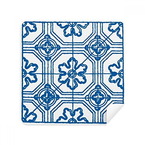 Chiffon nettoyant pour écran de téléphone portable et lunettes, style Talavera motif bleu