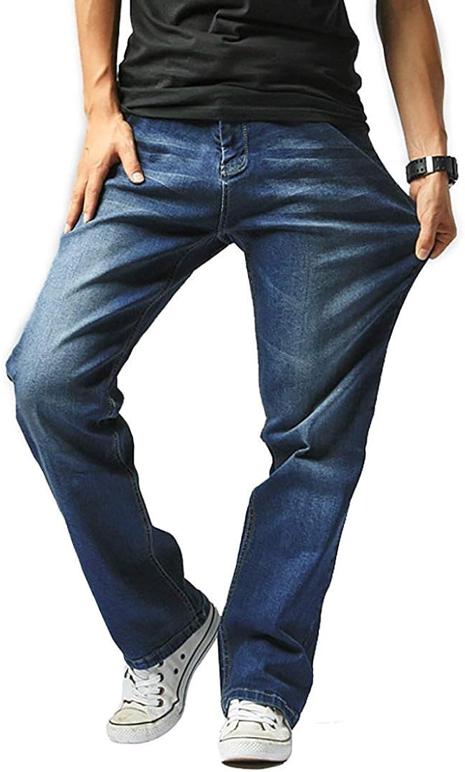 Amazon.co.jp Hiloyaya 202 Large Men's Jeans, Stretchy, Straight, Denim